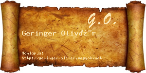 Geringer Olivér névjegykártya